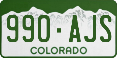 CO license plate 990AJS