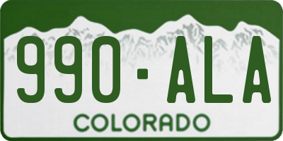 CO license plate 990ALA