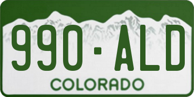 CO license plate 990ALD