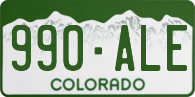 CO license plate 990ALE