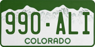 CO license plate 990ALI