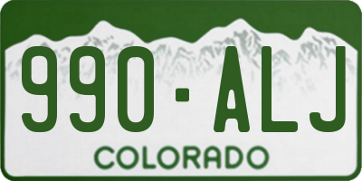CO license plate 990ALJ