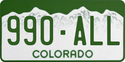 CO license plate 990ALL
