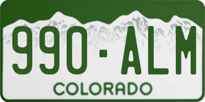 CO license plate 990ALM