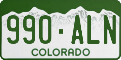 CO license plate 990ALN