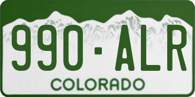 CO license plate 990ALR
