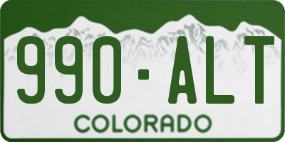 CO license plate 990ALT