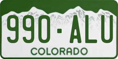 CO license plate 990ALU