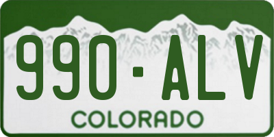 CO license plate 990ALV