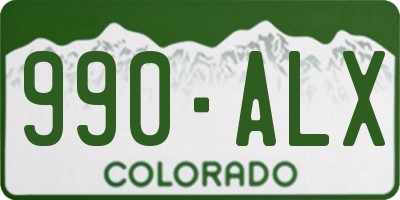 CO license plate 990ALX