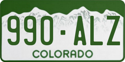 CO license plate 990ALZ