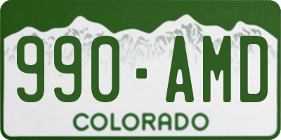 CO license plate 990AMD