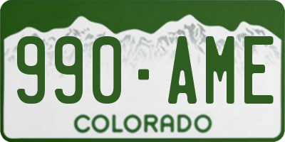 CO license plate 990AME