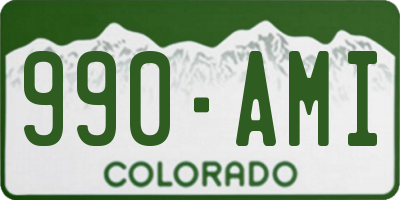 CO license plate 990AMI