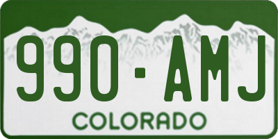 CO license plate 990AMJ