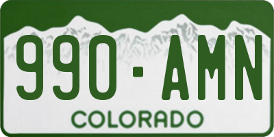 CO license plate 990AMN