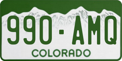 CO license plate 990AMQ