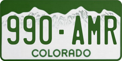 CO license plate 990AMR