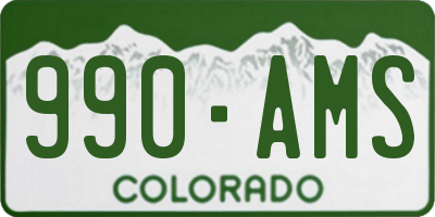 CO license plate 990AMS