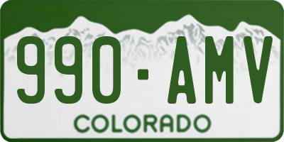 CO license plate 990AMV