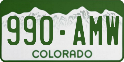 CO license plate 990AMW