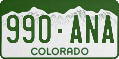 CO license plate 990ANA