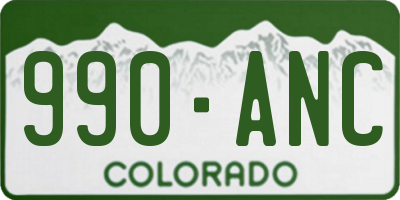 CO license plate 990ANC