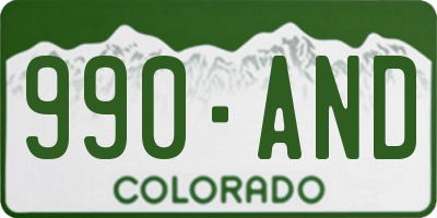 CO license plate 990AND