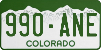 CO license plate 990ANE