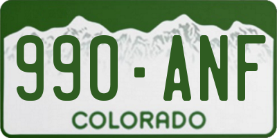 CO license plate 990ANF