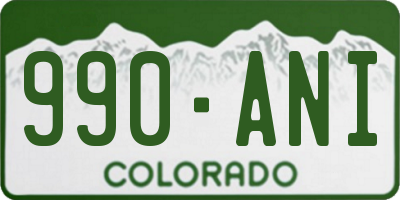 CO license plate 990ANI