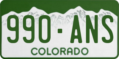 CO license plate 990ANS