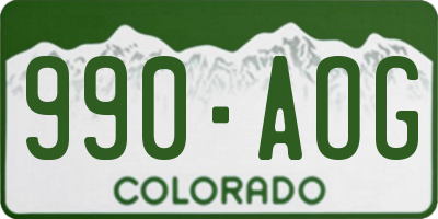 CO license plate 990AOG