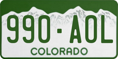 CO license plate 990AOL