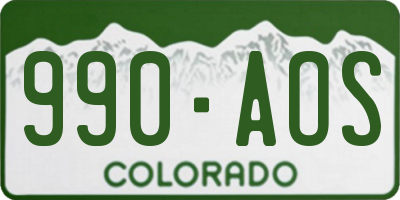 CO license plate 990AOS