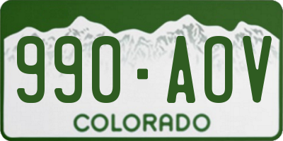 CO license plate 990AOV