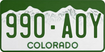CO license plate 990AOY