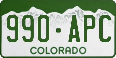 CO license plate 990APC