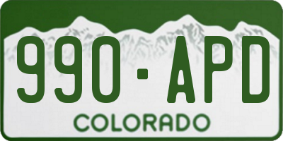 CO license plate 990APD