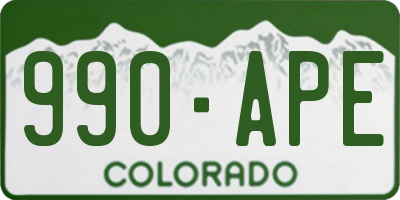 CO license plate 990APE