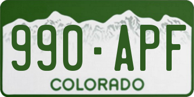 CO license plate 990APF