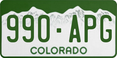 CO license plate 990APG