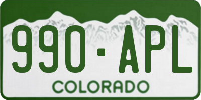 CO license plate 990APL