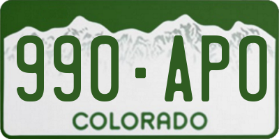 CO license plate 990APO