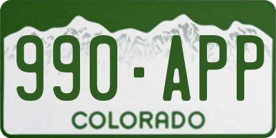 CO license plate 990APP