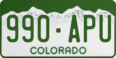 CO license plate 990APU