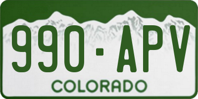 CO license plate 990APV