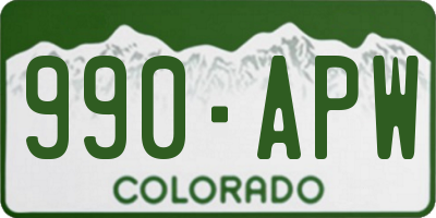 CO license plate 990APW