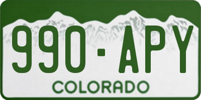 CO license plate 990APY