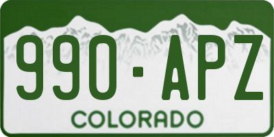 CO license plate 990APZ